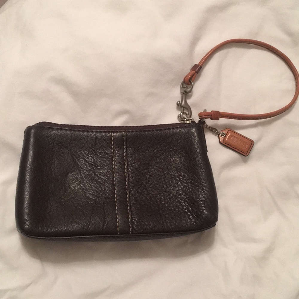 Authentic Coach leather wristlet